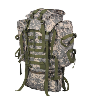 Рюкзак штурмовой армейский дорожный для кемпинга камуфляжный пиксель серый 80 литров