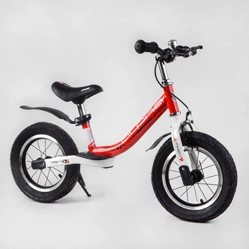 Велобег Corso Alpha Sport 24009, красный, 12 дюймов, стальная рама, надувные колеса