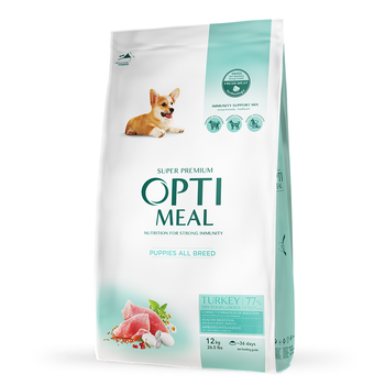 Сухий корм для цуценят всіх порід OPTIMEAL (Оптіміл) for puppies - turkey з індичкою 12 кг.