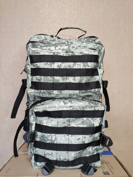 Міцний тактичний рюкзак на 70 літрів з системою МОЛЛІ Піксель Українського виробництва