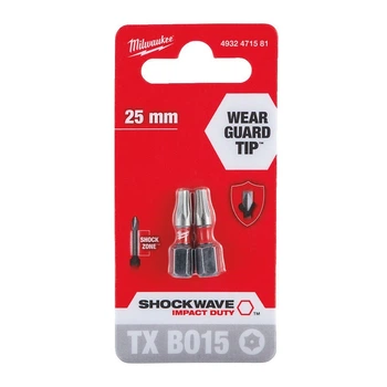 Бита Milwaukee Shockwave TX BO15" 25 мм, 2 шт (4932471581)
