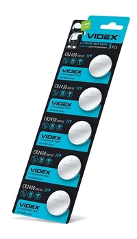 Батарейка літієва Videx CR2430 1шт BLISTER CARD