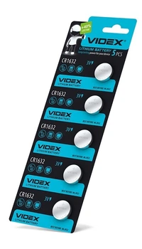 Батарейка літієва Videx CR1632 1шт BLISTER CARD