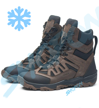 Берці зимові черевики тактичні чоловічі, туфлі тактичні чоловічі берці зимові, натуральна шкіра, розмір 38, Bounce ar. JD-YU-2038, колір коричневий