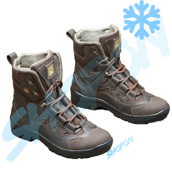 Берці зимові черевики тактичні чоловічі, туфлі тактичні чоловічі берці зимові, натуральна шкіра, розмір 38, Bounce ar. SF-UJ-2138, колір коричневий