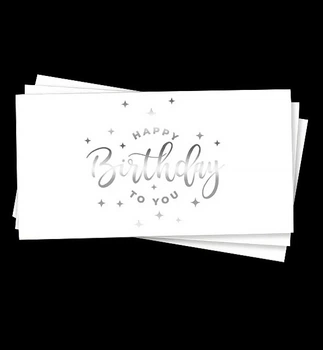 Конверт для денег "Happy Birthday", материал - картон высокого качества, цвет - серебро