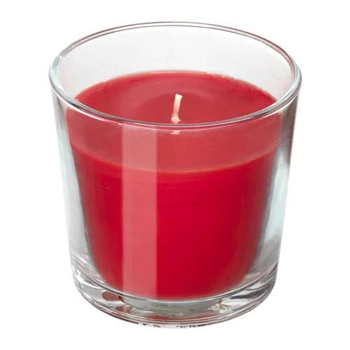 Ароматическая свеча в стакане IKEA SINNLIG 9 см красные ягоды (303.374.06)