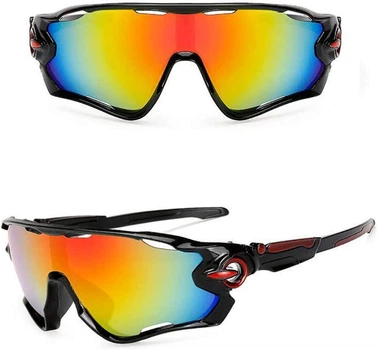 Очки велосипедные Robesbon Jawbreaker 9270 спортивные велоочки Black-Orange