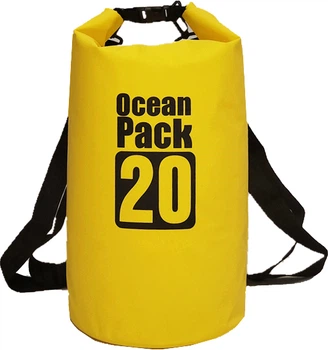 Гермомешок с шлейкой на плечо Ocean Pac Водонепроницаемый 20 л Yellow (PH050352)