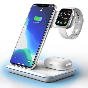 Док-станция Fast Charge 3в1 для iPhone/Apple Watch/AirPods white