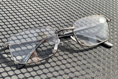 Окуляри для зору металеві Vizzini 115 + , плюсові готові окуляри для далекозорості , окуляри для корекції "Графіт"