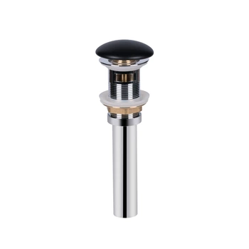 Донный клапан для раковины Qtap PU03O 225х70х70 Matt black с переливомSD00044166