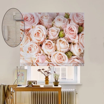 Римская штора система Lux Coullise InHt Фотопечать Цветы 03-036 Блэкаут 40х170 см