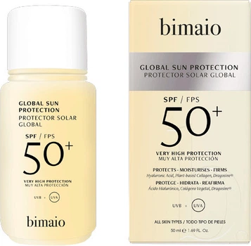Сонцезахисний крем для обличчя Bimaio Global Sun Protection SPF50+ 50 мл (8436044674143)