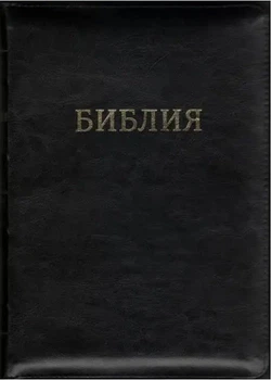 Біблія велика в Синодальному перекладі шкіряна на змійці розмір 18х25 см (1175) російською мовою