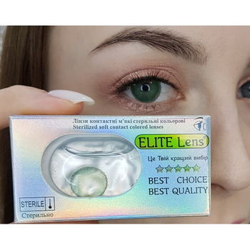Кольорові контактні лінзи ELITE Lens "Ляльковий Зелений" 2 шт. -4.0