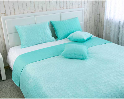 Покрывало двухстороннее Руно VeLour Ментоловое 220х240 см (330.55_Tiffany)