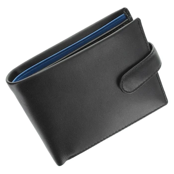 Чоловічий шкіряний гаманець Visconti PM100 - Vincent (black/cobalt)
