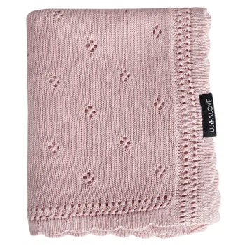 Дитячий ажурний плед LullaLove Daisy Powder Pink 80x100 см