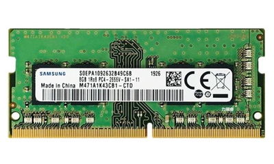 Оперативная память Samsung SODIMM DDR4 8Gb 1Rx8 2666Mhz PC4-2666V-SA1-11 M471A1K43CB1-CTD