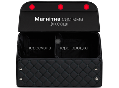Автомобильный органайзер (саквояж) в багажник Mercedes/Мерседес черный размер M с премиум экокожи 0347M