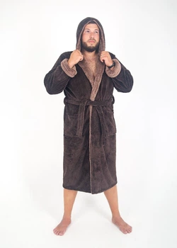 Халат махровий чоловічий 2XL коричневий (4002)
