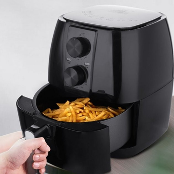 Цифрова безмасляна аеро-фрітюрниця Silver ZP-056 Crest Air Fryer, на 6 літрів з регулюванням температури (чорна)