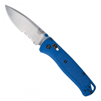 Ніж туристичний складаний Benchmade Bugout Plain Serrator 18.9 см (синій)