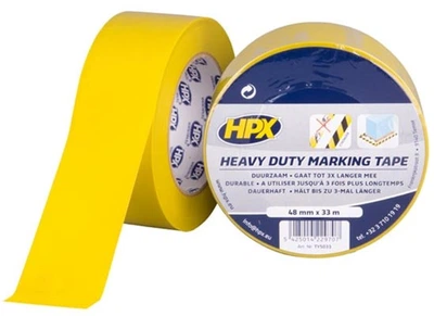 Самоклеющаяся лента HPX Heavy Duty Marking для маркировки пола усиленная 48 мм x 33 м Желтая (TY5033)