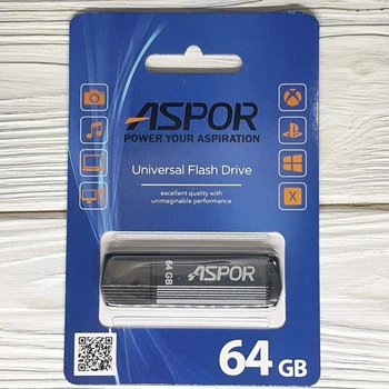 Флешка Памяти - USB Flash Aspor AR121 64GB GRAPHITE