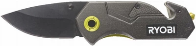 Ніж складаний Ryobi RFK25T, лезо 57мм, стропоріз, фіксатор леза, кліпса.