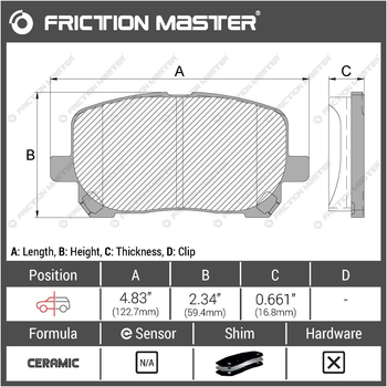 Тормозные колодки дисковые Friction Master Ultralife Ceramic CMX923