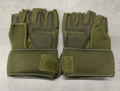 Перчатки тактические Безпальцеві Schiek, США, цвет оливковой, размер M