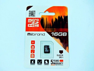 Карта пам'яті microSDHC 16GB Mibrand Class 10 UHS-I (MICDHU1/16GB)