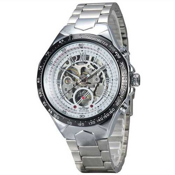 Наручные часы AlexMosh мужские Winner Silver-Black-White Red Cristal (1044)