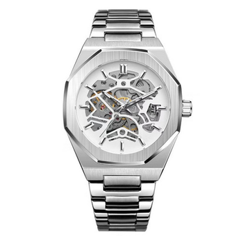 Наручные часы AlexMosh мужские Gusto Skeleton Silver-White (2)