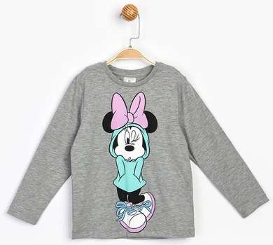 Лонгслив Минни Маус 122 см (7 лет) Disney MN17221 Серый 8691109860149