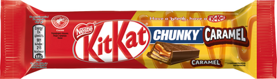 Упаковка батончиків KitKat Chunky Caramel з карамельною начинкою у молочному шоколаді 43.5 г х 24 шт (3800020495704)