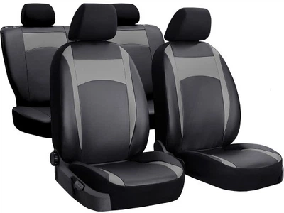 Авточехлы с эко кожы для Hyundai Accent (1999-2012) Pok-ter Desing Leather с серой вставкой