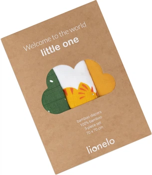 Пеленальный набор Lionelo Dino Bamboo Box Multicolor 70x70 см 3 шт (LO-DINO BAMBOO BOX MULTICOLOR)