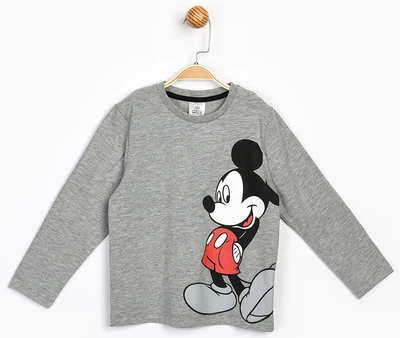 Лонгслив Микки Маус 122 см (7 лет) Disney MC17217 Серый 8691109859808