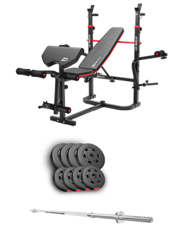 Набор Hop-Sport Premium 39кг со скамьей HS-1065HB Pro и штангой