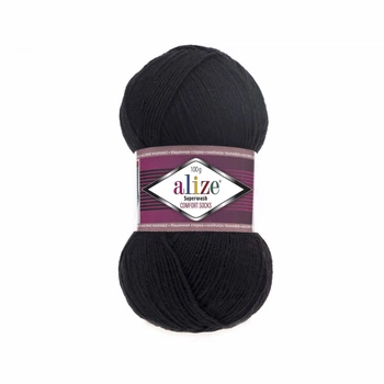 Пряжа Alize Superwash Comfort Socks 60 Черный