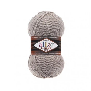 Пряжа Alize Lanagold Fine 207 Світло-коричневий меланж