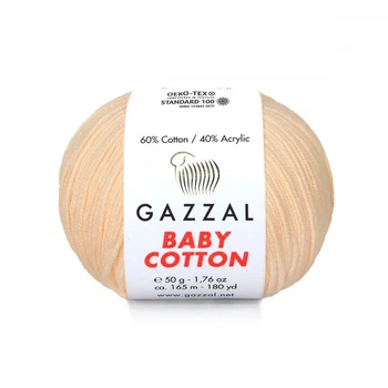 Пряжа Gazzal Baby Cotton 3469 Світлий персик