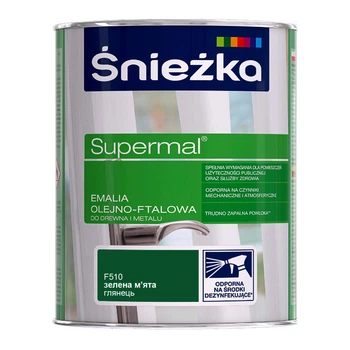 Эмаль масляно-фталевая Sniezka Supermal F510 зеленая мята глянцевая 0,8 л