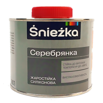 Краска силиконовая жаростойкая Sniezka Srebrzanka серебряная 500 мл