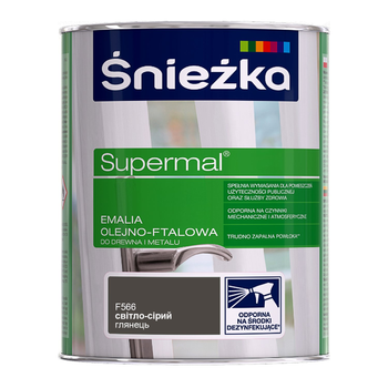 Емаль олійно-фталева Sniezka Supermal світло-сірий глянець ( F566 ) 0,8 л