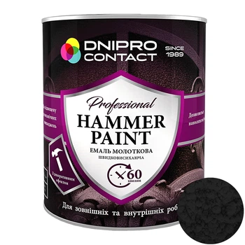 Эмаль молотковая антикоррозионная Dnipro-Contact Hammer Paint антрацит 0,75 л