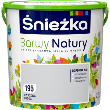 Краска интерьерная латексная Sniezka Barwy Natury 195 звездный путь 2,5 л